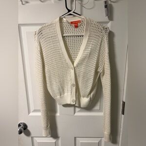 Joe Fresh Women's White Open-Knit Cardigan